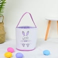 thumbnail image 2 of Easter Bunny Basket Buckets, Cute Personalized Canvas Cotton Tote Bags Basket for Easter Gifts Pink-White, 2 of 6