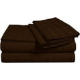 thumbnail image 3 of King Size 500-Thread-Count 4-PCs Bed Sheet Set, Luxury Egyptian Cotton Sheet Set – Soft, Durable & Breathable Bedding, Fits Mattress Upto 13-15" Deep Pocket, Stripe Chocolate, 3 of 6