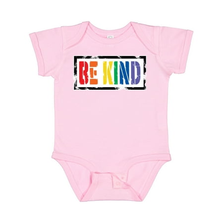 

Inktastic Be Kind Stencil LGBT Rainbow Gift Baby Boy or Baby Girl Bodysuit