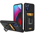 thumbnail image 1 of Kaleidio Case For Motorola Moto G Stylus 4G/LTE (2022 Version) [Robust Hybrid] Protective Card Slot [Magnetic Ring Stand] Impact Cover [Black/Black], 1 of 4