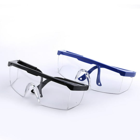 Jinsinto 2 Pack Safety Glasses Anti Fog Shatter Resistant, Wide Frame Eyecup Goggles Scratch Resistant Best Eye Protection Shield Black Frame Vision Safety Goggles Extended Over Glasses