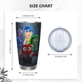 thumbnail image 4 of Lsque inside out 2 Pattern 20oz Car Cup with Lid and Straw, Insulated Coffee Cup with Straw Topper, Spill Proof Travel Coffee Mug, Stainless Steel Tumble, 4 of 8