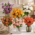 thumbnail image 5 of Artificial Rose Bouquet Faux Silk Flower Arrangement in Vase for Wedding Centerpieces Home Table Decor Office Party Decoration 20.87 Inch Tall Plastic Realistic Fake Roses,Yellow, 5 of 5