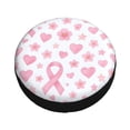 thumbnail image 3 of Multi-Size Car Tire Dust Cover Sunscreen, Corrosion, Dust And Water Keep Spare Tires Clean Watercolor Pink Ribbon Pattern With Hearts And Stars 17 Inch, 3 of 8