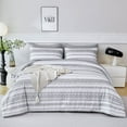 thumbnail image 4 of PERFEMET Boho Aztec Comforter Set Full Size,7 Pieces Grey Bohemian Bedding Set Geometric Stripe Bedding Comforter,Soft Microfiber Bed Set for Bedroom Decor, 4 of 7