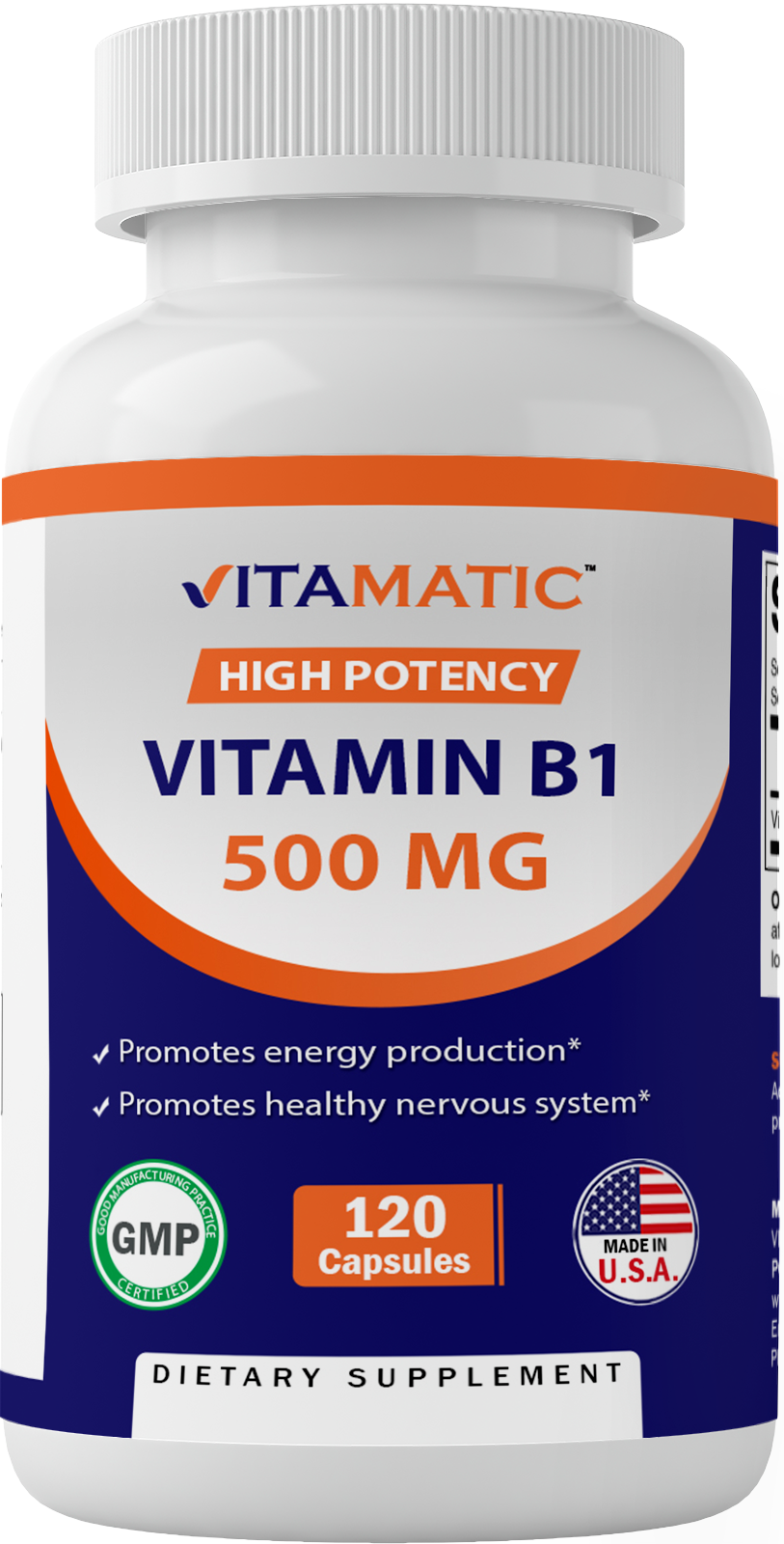 Vitamatic Vitamin B1 (Thiamine) 500mg, 120 Capsule