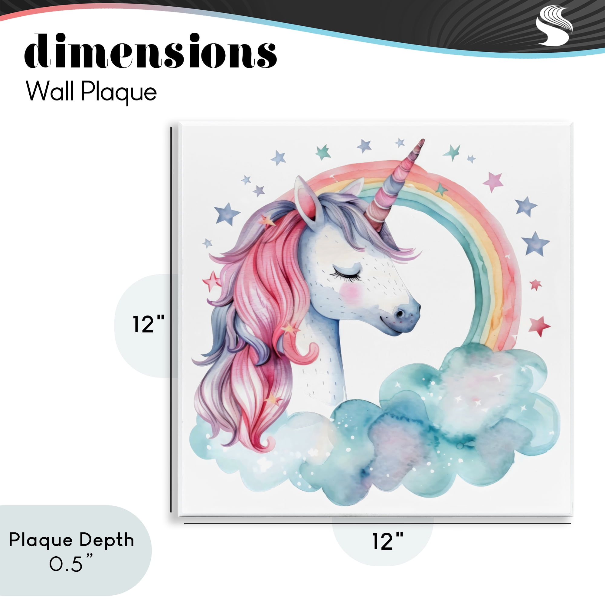 Stupell Industries Starry Rainbow Unicorn Wall Plaque Art, design by Creative Studio