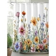 thumbnail image 2 of Fsddascl Spring Floral Shower Curtain Set - 54" x 78" Washable Bathtub Curtain with 12 Hooks, Yellow Pink Flowers Watercolor Farmhouse Waterproof Fabric Stall Shower Curtains for Bathroom/Bathtub, 2 of 6