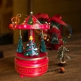 thumbnail image 4 of Christmas Carousel Music Box Christmas Decoration - 7.2x4.3" Rotating Musical Creative Ornament for Holidays Home Desktop Decor & Festive Gift, 4 of 5