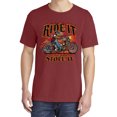 thumbnail image 2 of Wild Bobby, Ride It Stole It Biker, Cars and Trucks, Garment-Dyed Washed Look Short Sleeve Tee, Tomato, Small, 2 of 5