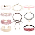 thumbnail image 1 of Collier Breloque 9 Pcs Mode Élégant Ras-du-Cou en Dentelle Collier Clavicule pour Femmes et Filles, 1 of 8