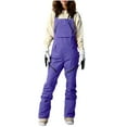 thumbnail image 3 of Aboser Womens Snowboard Snow Bibs with Zipper Pockets Insulated Waterproof Ski Pants Outdoor Athletic Skiing Climbing Overalls Winter Casual Windproof Snowpants Purple XL, 3 of 9