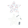 thumbnail image 2 of LHNFT Memorial Day 4th of July Decorations, Red White and Blue Patriotic Decor Star Lights,Timer 13.8In Iron Frame Fairy Star Lights, 8 Mode with Remote Window Wall Silhouette for Home, 2 of 8