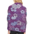 thumbnail image 2 of Sakkas Ontario double layer floral Pashmina/ Shawl/ Wrap/ Stole with fringe - 3-AquaPurple - One Size Regular, 2 of 5