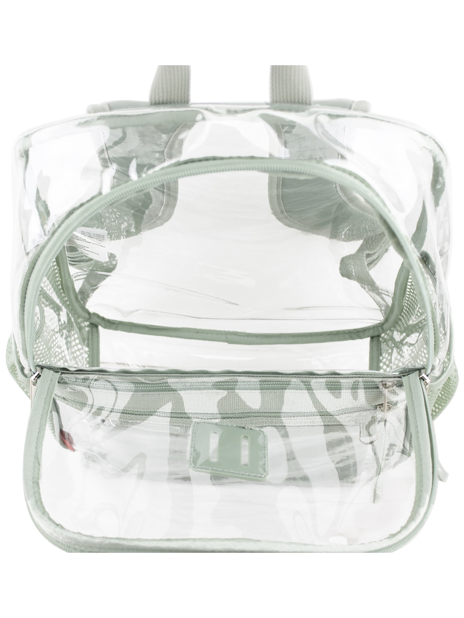 Eastsport Clara Clear Backpack Bundle w/ Zipper Pouch, Seagrass