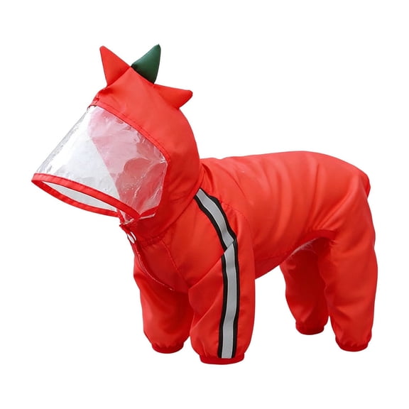 4 Leg Waterproof Pet Raincoat for Dogs Cats Hooded Rain Jacket for Small Medium Dogs Windproof Outdoor Pet Apparel for Wet Weather Walks Packable Pet Rain Coat