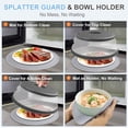 thumbnail image 3 of KY 10 Inch Microwave Food Cover & Collapsible Silicone Mat - Splatter Guard, Plate Holder & Kitchen Colander for Meal Prep, Charcoal, 3 of 7