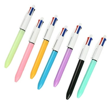 Peiiwdc 7Pcs Multicolored Pen 4-Color-in-1 Pen Retractable Ballpoint Pen, 1.0mm, Green, Blue,