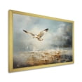 thumbnail image 2 of Designart "Bird Soaring Above the Ocean in Gold II" Animals Framed Wall Art Decor - Traditional Gold Bird Tree Living Room Framed Canvas Art, 2 of 6