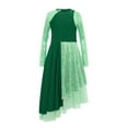 thumbnail image 3 of Jowowha Robe de Danse à Sequins pour Filles Manches Longues Asymétrique Tunique de Prière Danse Lyrique Verte 6, 3 of 5