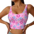 thumbnail image 1 of Fotbe Donuts Sujetador Deportivo Largo sin Aros para Mujer con Almohadillas y Soporte Medio, Transpirable y Absorbente, Camiseta Tipo Chaleco o Tank Top-Small, 1 of 8