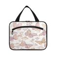 thumbnail image 2 of Travel Hanging Toiletry Bag with 4 Zipped Compartments Waterproof Makeup Accessories Spacious Cosmetic Bag Delicate Butterflies and Flowers Medium, 2 of 9