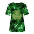 thumbnail image 5 of Pompotops Blouse Décontractée pour Femmes Imprimée pour la Saint-Patrick Manches Courtes Col Rond T-shirt, 5 of 5