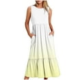 thumbnail image 2 of 2024 Longues Robes Maxi à Bretelles Spaghetti pour Femmes Été, Robes Maxi Dégradées Sans Manches pour Femmes Grande Taille, Robes d'Été Décontractées à Col Rond pour la Plage Robe Évasée, Robe Maxi Fluide à Étages pour Femmes, 2 of 5