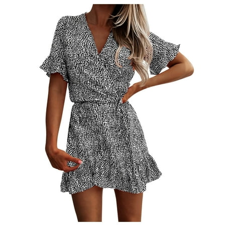 

Dtydtpe Lace Summer Women s Floral Printed Pattern Casual Dress Fashion V neck Women s Dress Party Casual Dresses Maternity Dresses Casual