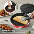 thumbnail image 2 of 1000W Electric Griddle & Pizza Maker - Nonstick Cooking Surface, 8.5" Large Cooking Area with On/Off Switch - Indoor Grill, Pizza, Quesadilla, Sandwich,, 2 of 9