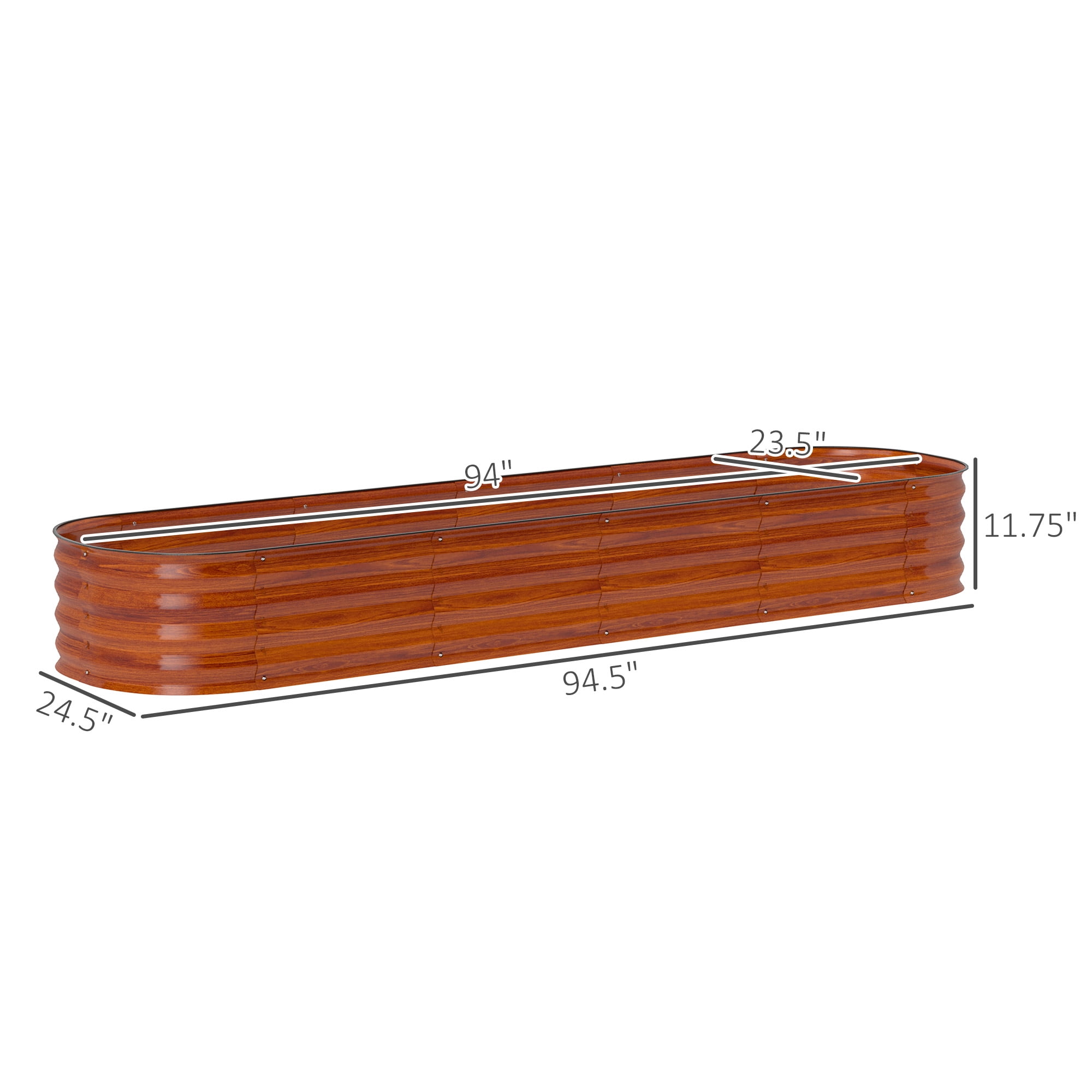 Planter Box with Safety Edging, Metal Galvanized Raised Garden Bed Kit