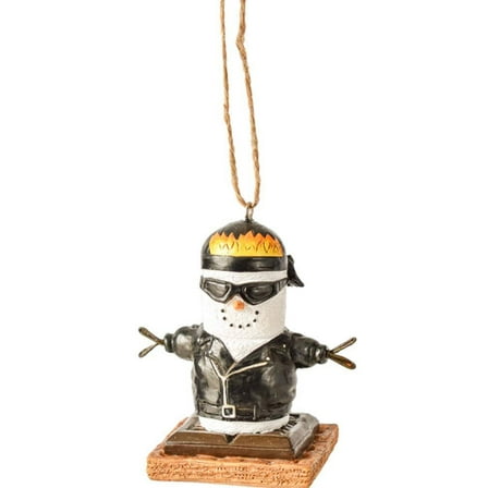 Ganz S'Mores Biker Decorative Hanging Ornament – Cute Motorcycle Lover Christmas or Everyday Decoration, 3" Multicolor (MX179692)