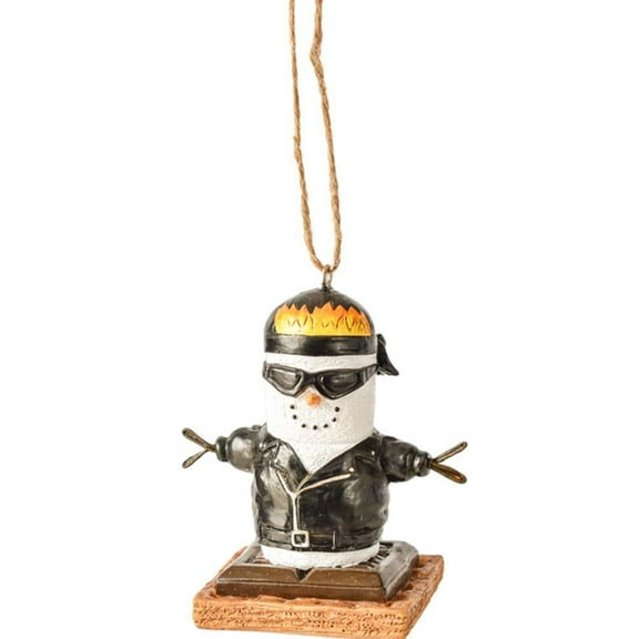 Ganz S'Mores Biker Decorative Hanging Ornament – Cute Motorcycle Lover Christmas or Everyday Decoration, 3" Multicolor (MX179692)