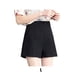 thumbnail image 2 of Minnieouse Primavera Verano cintura alta elegante Color sólido Casual A-line pantalones cortos sueltos pierna ancha traje Delgado señoras Prendas para la parte inferior del cuerpo Negro L, 2 of 6