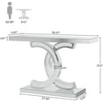 thumbnail image 2 of Tribesigns Table Console Miroir, Table de Canapé Moderne en Verre Argenté de 39 Pouces Table d'Entrée avec Incrustations de Cristal Scintillantes, 2 of 5