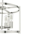 thumbnail image 4 of Hunter - Astwood 4-light Polished Nickel, Medium Size Chandelier, Dimmable, Caged Style, Drum Shaped, for Bedrooms, Dining, Living Rooms - 19957, 4 of 8