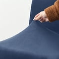 thumbnail image 4 of Velvet Stretch Armless Office Chair Cover -  Slipcover for Desk Chairs (Navy), 4 of 6