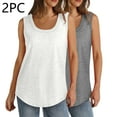 thumbnail image 4 of yillto 2 Pack Womens Tank Tops Sleeveless Loose Cami Tee Summer Flowy Blouses Causal Basic Shirts, 4 of 7