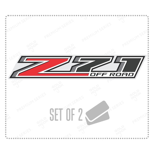 Calcomanía De Gancho Dorado Para Camiones Chevy Silverado Z71 Off Road - F (2014-2024) Bed Side 1500 2500 Hd Premium Series (Acabado Metálico)