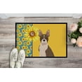 thumbnail image 2 of Summer Sunflowers Brindle Boston Terrier Indoor or Outdoor Mat 24x36 36 in x 24 in, 2 of 7