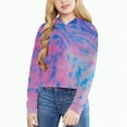 thumbnail image 2 of Godom Girls Shirts Size 14-16 Kids Girls Casual Loose Active Long Sleeves Hoodies Sweatshirts Hooded Short Pullover Tie Dye Teen Crop Tops Girls Tops, 2 of 4