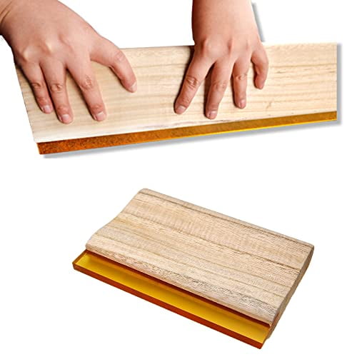 TECHTONGDA Silk Screen Printing Squeegee Rubber Wood Oilness Scraper for Ink Silk Screen Printing 75 Durometer 18inch