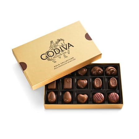 Godiva Gold 15pc Milk Chocolate Gift Box – Belgian pralines, Ganaches & Nuts – Kosher Luxury Gift for Holidays