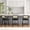 Black#2, variant on Wooden Dining Chairs, Americana Mid-Century Modern 26" Cane Back Counter Stool, Taupe Beige Textured Weave, Beige Dining Chairs,Wood+Fabric+Rattan Upholstered Dining Chairs