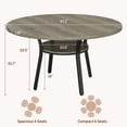 thumbnail image 2 of 47 Inch Round Dining Table with Storage Shelf - Metal Legs, Seats 4-6, Modern Space-Saving Table for Kitchen/Living Room (Table Only), 2 of 9