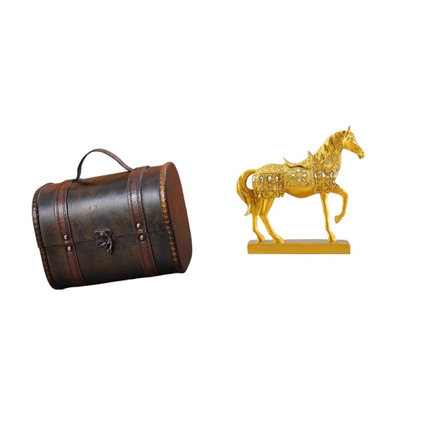 Estuche organizador de joyas,Organizador de joyas de madera para mujeres,hombres y niñas.,Estatuas de caballos,Estatuas de caballos Figura de caballo Figura de caballo,Escultura de caballo