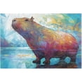 thumbnail image 4 of SKYSONIC Bathroom Rug Toiletry Mat Set, 2 pack Geometric Capybara Print, Fluffy Plush Absorbent Bath Rugs Carpet for Bathroom Floor Toilet Tub and Shower,23.6"x15.7"+17.3"x13.4", 4 of 7