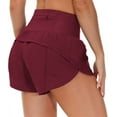thumbnail image 1 of Women's High Waist Running Shorts Quick-Drying Sports Exercise Shorts with Mesh Lined Zipper Pockets, 1 of 5