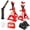 3T stands+Light+Chock Red, variant on 3 Ton Jack Stands with Tire Repair Kit - Heavy Duty Car Lifting Stands, 6,600 LBS Capacity, Double Pin Locking, Adjustable Height for SUV & Truck, 1 Pair, Blue