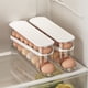 thumbnail image 4 of Baúles de almacenamiento, huevos de varios niveles para refrigerador, organizador de huevos con ruedas automáticas, dispensador de huevos que ahorra espacio, 30 huevos, estante para huevos de refriger, 4 of 9